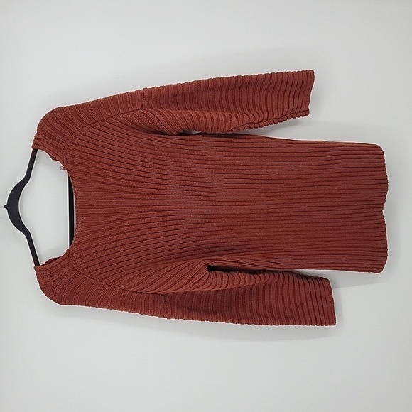 Urban Outfitters Maroon Peekaboo Sweater Top 100% Cotton Size M - Picture 4 of 12